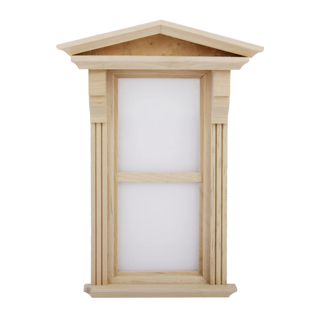 

1:12 Dollhouse DIY Furniture Unpainted Wooden Window Miniture 4.5 X 6.6 Inch