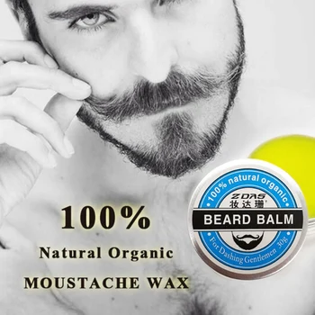 

Men's Natural Organic Treatment Beard Wax Oil Care Cream Solid Essential Oil Shaving Cream Beard Growth Grooming Care Shape L1