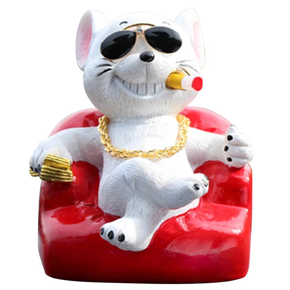 Автомобильный орнамент ПВХ милый качающийся головой собака автомобиль Интерьер приборной панели качели кивая щенок кукла украшения игрушки подарок - Название цвета: White