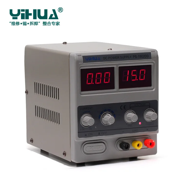 YIHUA 1502DD лаборатории Питание Регулируемый цифровой 15В 2A 0,1 V 0.01A Напряжение регуляторы телефон ремонт Мини DC Питание