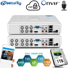 H.264 Onvif 4 канала 8Ch CCTV Гибридный DVR 1080N 5в1 рекордер для AHD камеры TVI CVI аналоговая камера мини NVR для IP камеры PTZ