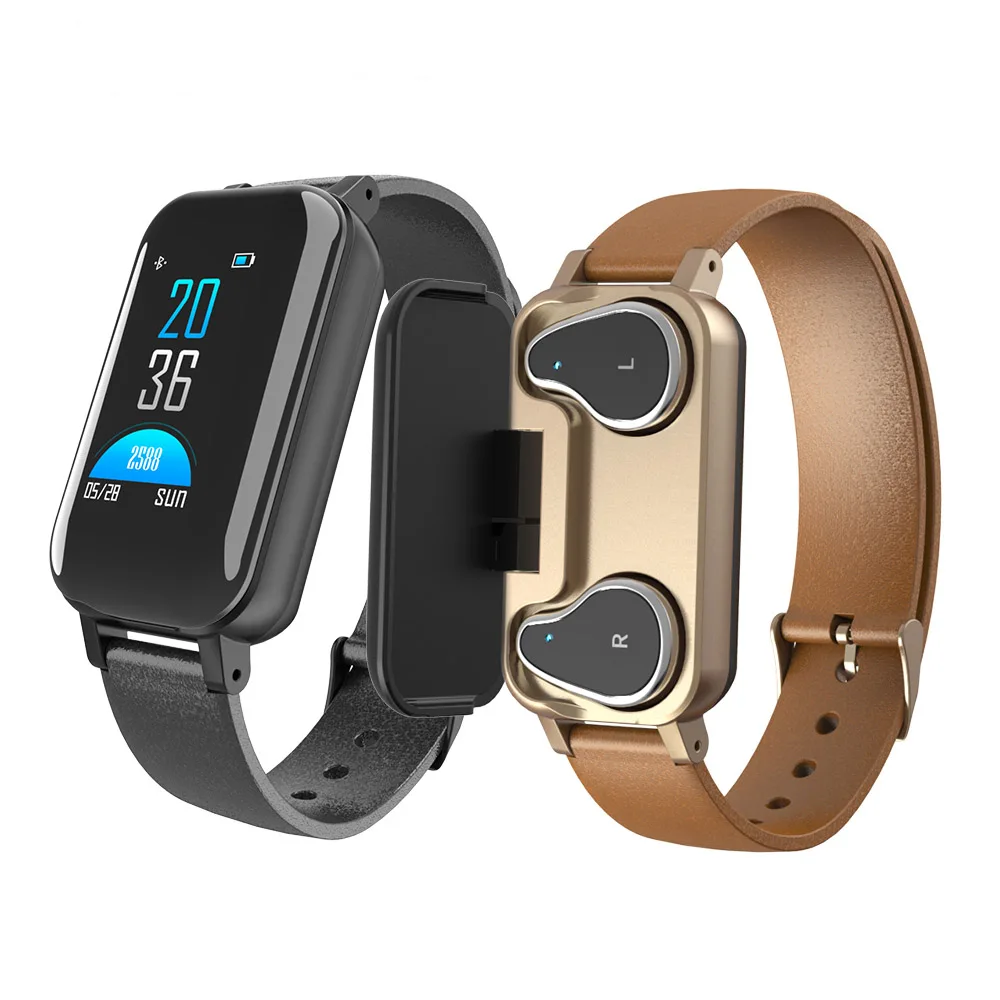 Умные часы T89 с Bluetooth 5 0 беспроводные наушники IP67 фитнес-трекер монитор сердечного