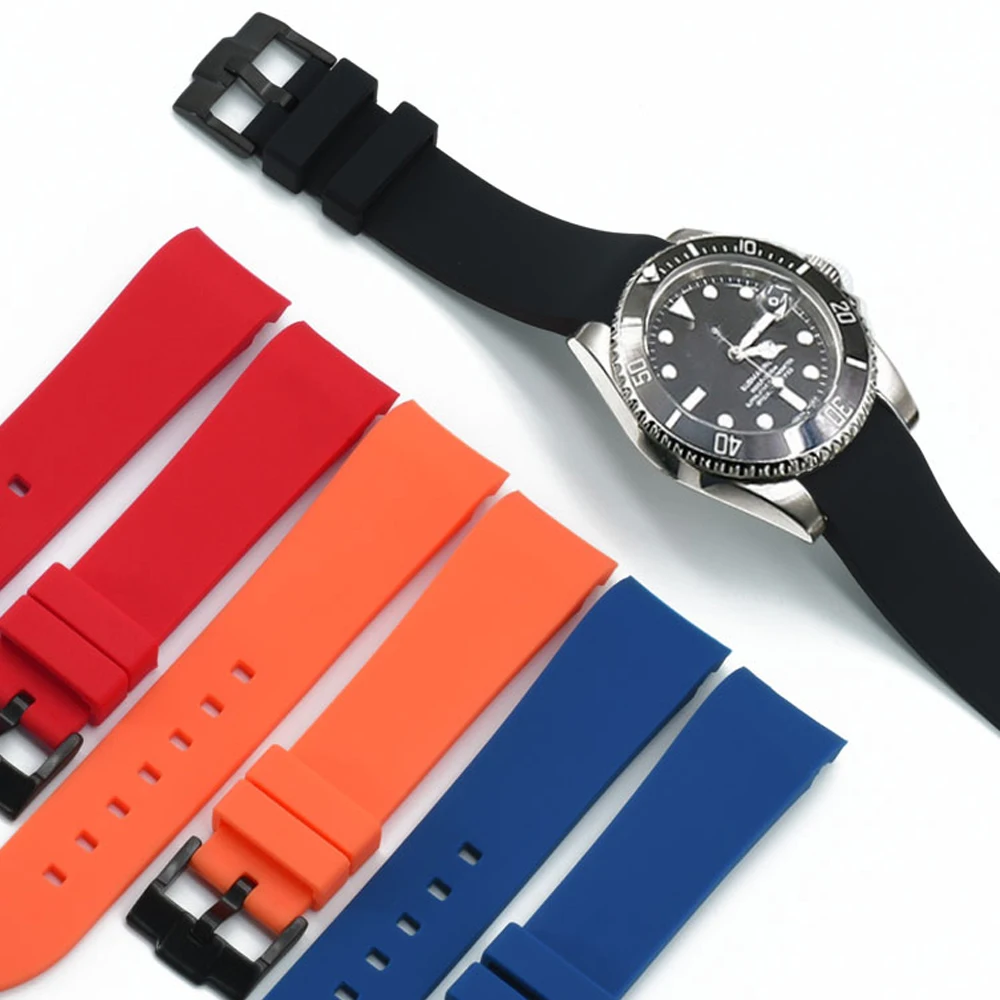 Cinturino per orologio in Silicone con estremità curva 20mm 22mm cinturini  per orologi in gomma di ricambio per immersioni subacquee impermeabili di  qualità per orologio Omega|Watchbands| - AliExpress