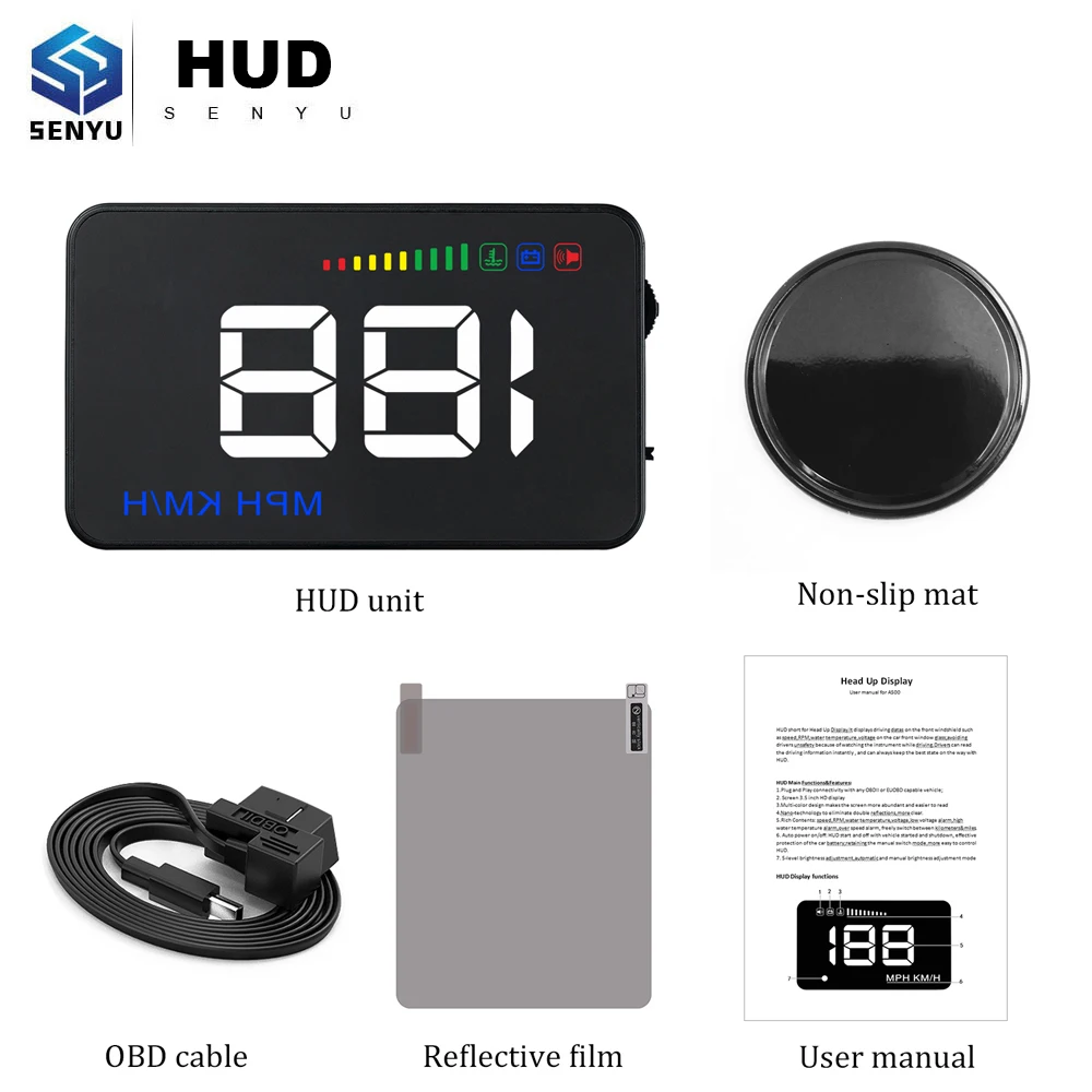 HUD Дисплей головой вверх A500 автомобиля GPS OBD OBD2 диагностический инструмент