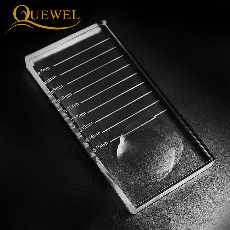 GlassPallet Quewel поддон для ресниц Кристалл Стекло U изогнутый/прямой стенд накладные ресницы держатель прозрачный клей лоток Красота Макияж инструмент - Цвет: GlassPallet