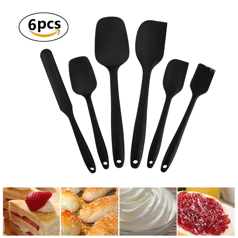 

6 Pcs Silicone Spatula Set With Stainless Steel Core Cooking Spatula Kitchen Utensils Set Heat Resistant For Nonstick Cookware