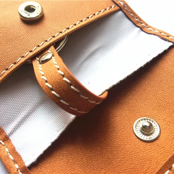 

Car Key Bag Card Slot 12.5*8cm Protector Genuine Leather Anti-Theft Case RFID