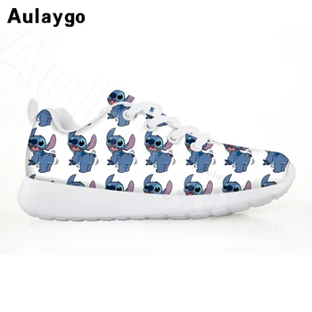 

Aulaygo Repeat Stitch Double-sided Printing Kids Sport Running Shoes Funny Breathable Lightweight Mesh Sneakers 3D Print Girls