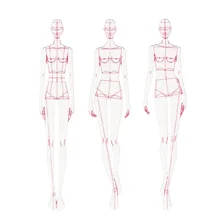 

Fashion Ruler Fashion Line Drawing Human Dynamic Template for Cloth Rendering Pattern Making Rulers