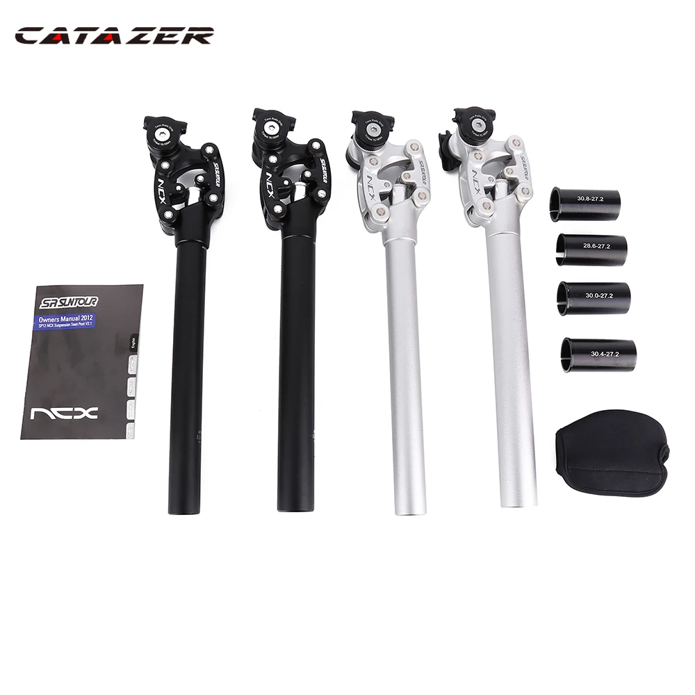 Suntour Ncx 27.2 31.6 27.2Mm/31.6Mm * 350Mm Argento Nero Reggisella Smorzamento Bici Sospensione Reggisella Reggisella Mountain Bike