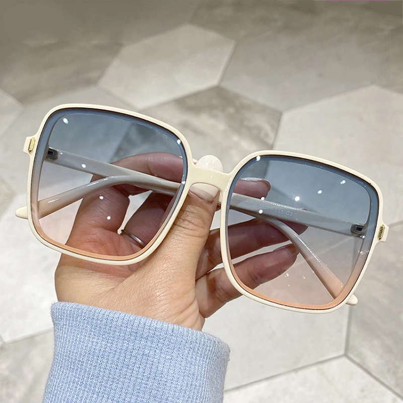 square sunglasses women New Square Sunglasses Women Vintage Blue Pink Clear Lens Sun Glasses Female Fashoin Rivet Retro Brand Mirror Eyeglasses best sunglasses for big nose