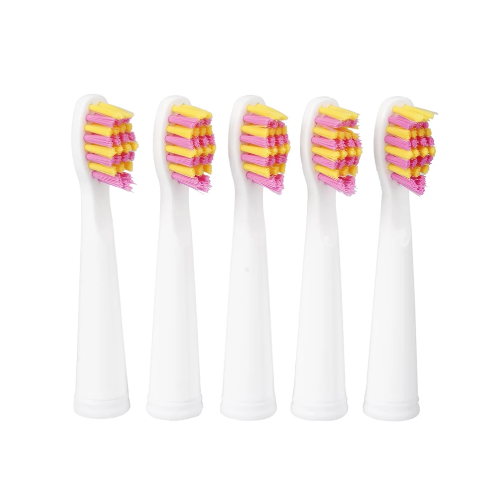 SEAGO Electric Toothbrush with 1 Replacement Brush Heads Battery Sonic Teeth Brush Deep Cleaning Included Soft-bristle SG503 - Цвет: 5pcs brushhead pink