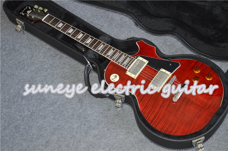 

Suneye Bungurdant Tiger Grain Finish Electric Guitar Custom Solid Mahogany Guitar Kit With Guitar Case