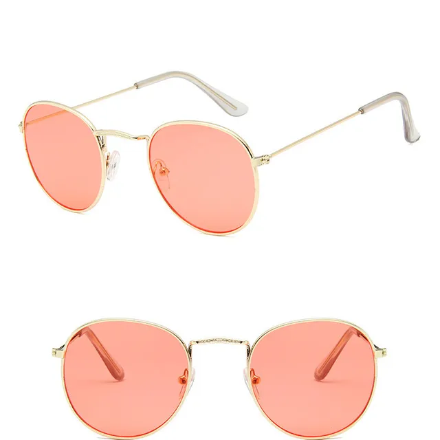 LeonLion 2021 Fashion Retro Sunglasses Men Round Vintage Glasses for Men/Women Luxury Sunglasses Men Small Lunette Soleil Homme GoldOceanRed