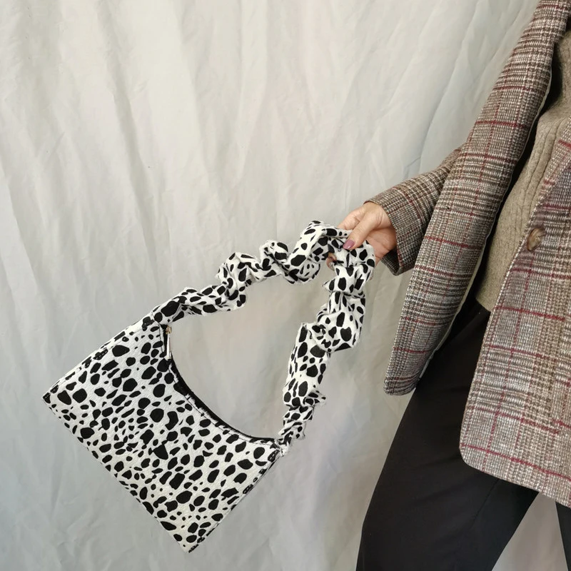 Дизайн маленькая брендовая сумка-багет с принтом из конского волоса и леопардовым принтом