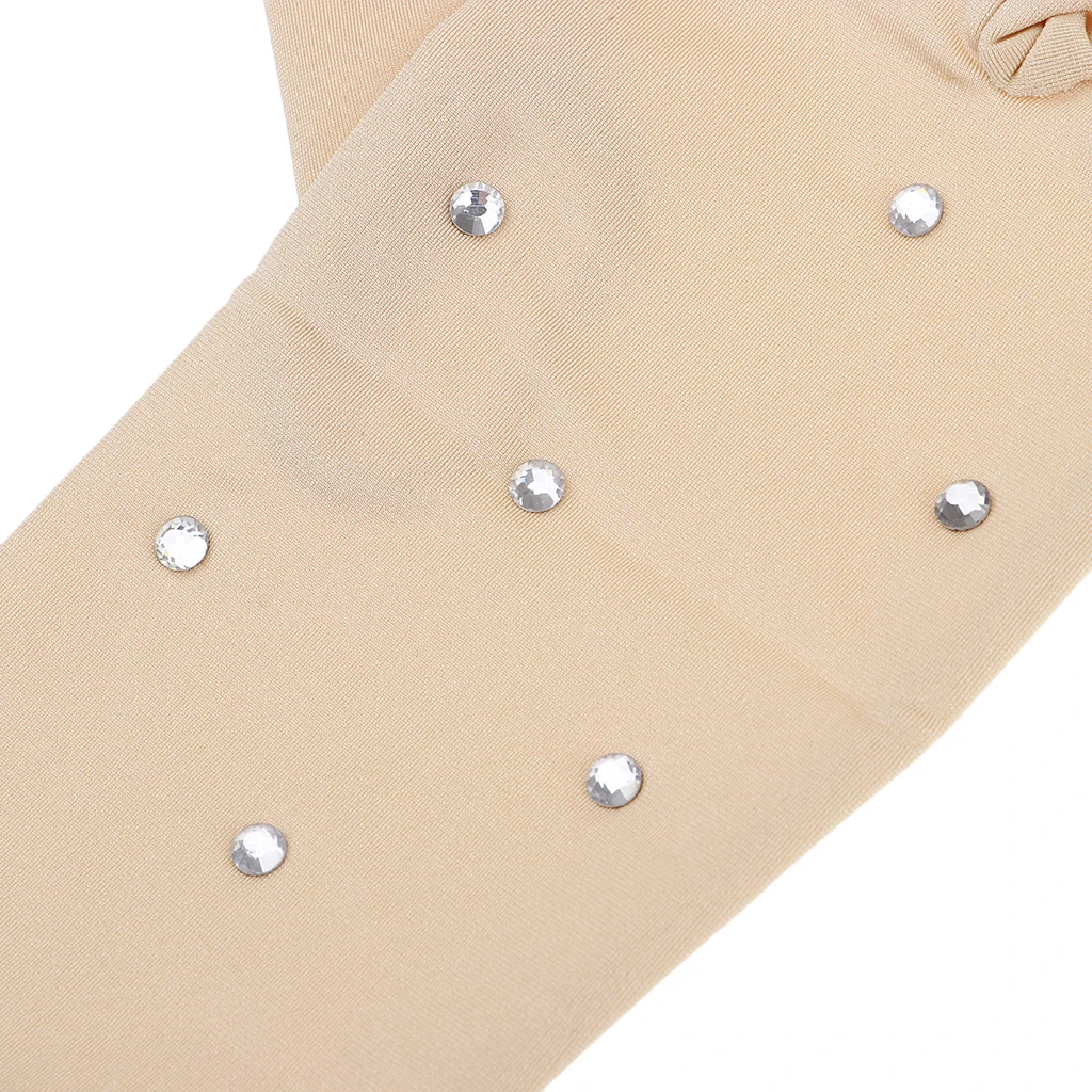 Thermal Compact Skating Gloves with Clear Rhinestone (and some Spare Rhinestones ) for Women Girls Size S/M/L/XL