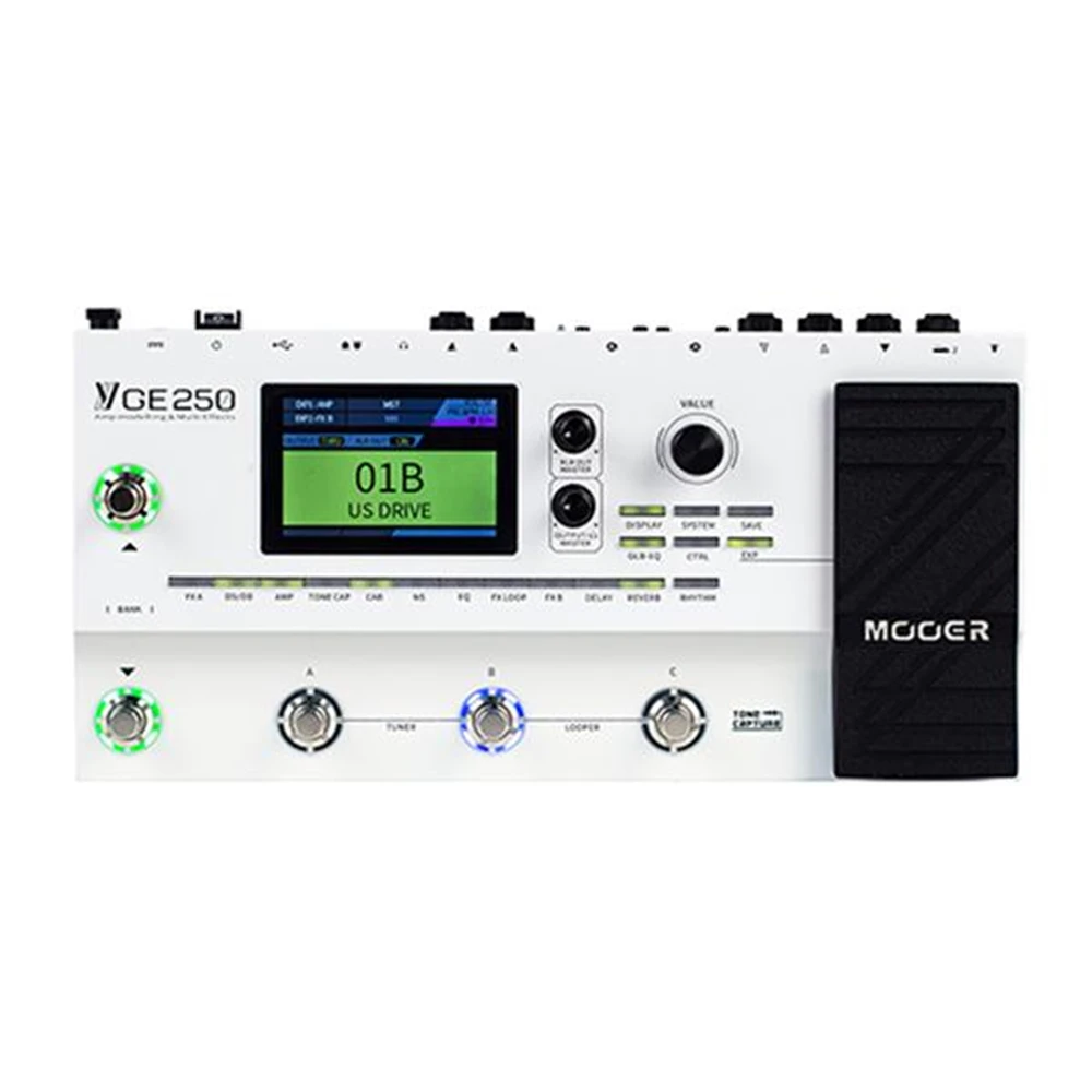 

MOOER GE250 Multi-Effects Guitar Pedal 70 AMP Models 180 Effect Types 70s Looper 32 IR Digital AMP Modelling Pedal
