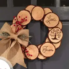 

10 Round Wood Piece Slices Art Craft Bauble Christmas Wall Decor Ornaments