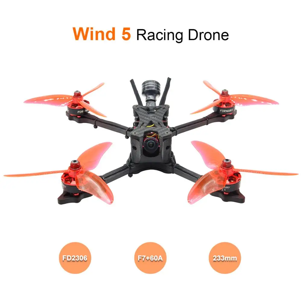 Гоночный Дрон HGLRC Wind5 мощный бесщеточный двигатель Blheli32 60A 4 в 1 F7 FC 2306 2450/1600KV