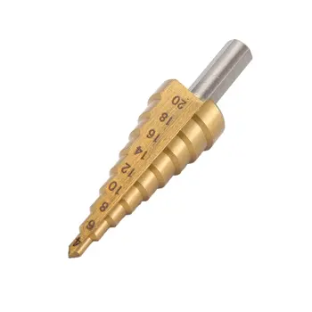 

HSS Titanium Coated Step Drill Bit set Triangle Shank for Metal Wood Drill Hole Cutter Tools Step Cone Drill Bit