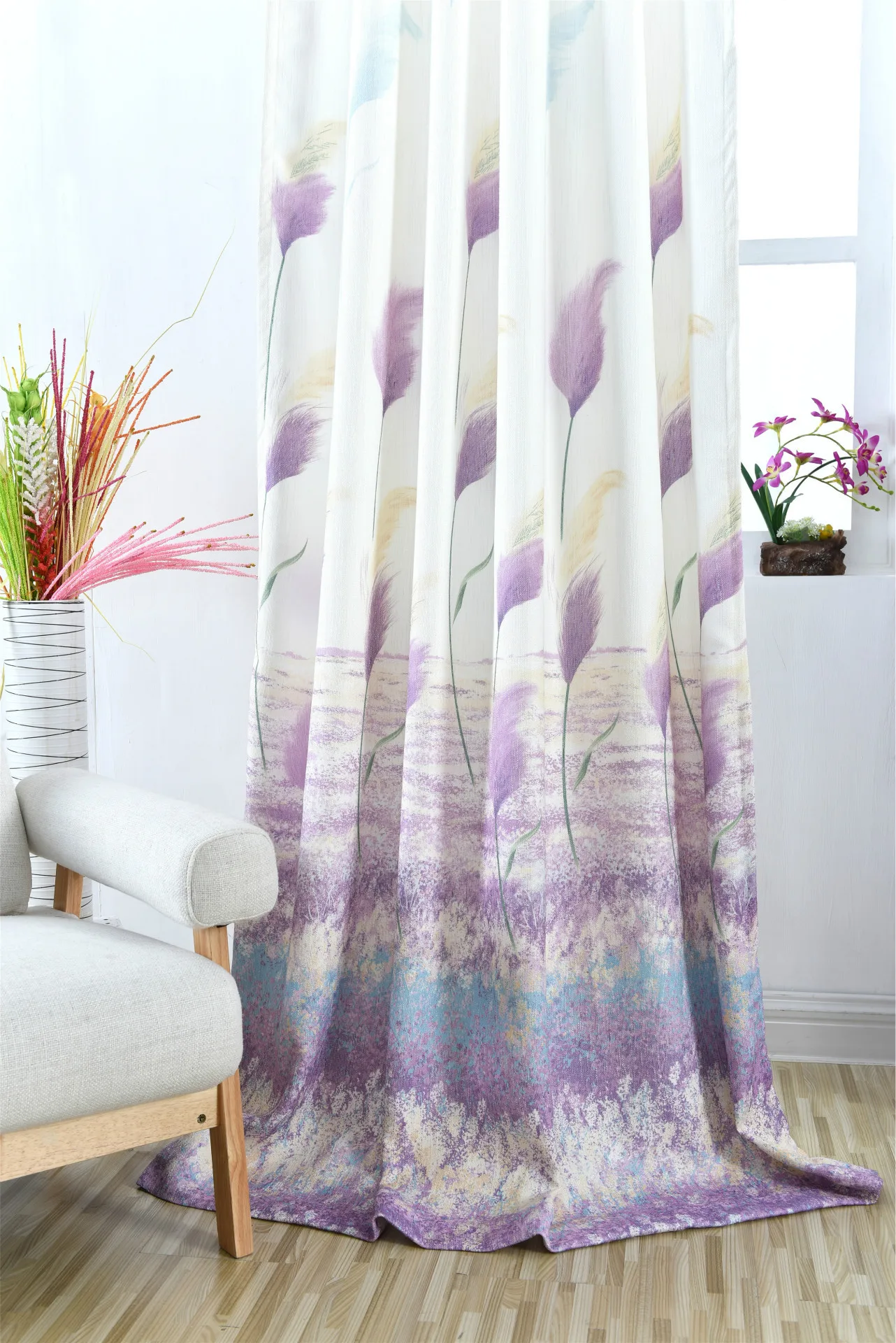 02 Curtain Fabric Затемненные оконные занавески s для гостиной, кухни, современные тюлевые шторы для спальни, занавески, тканевые занавески, набивные прозрачные Занавески s - Цвет: 02 Curtain Fabric
