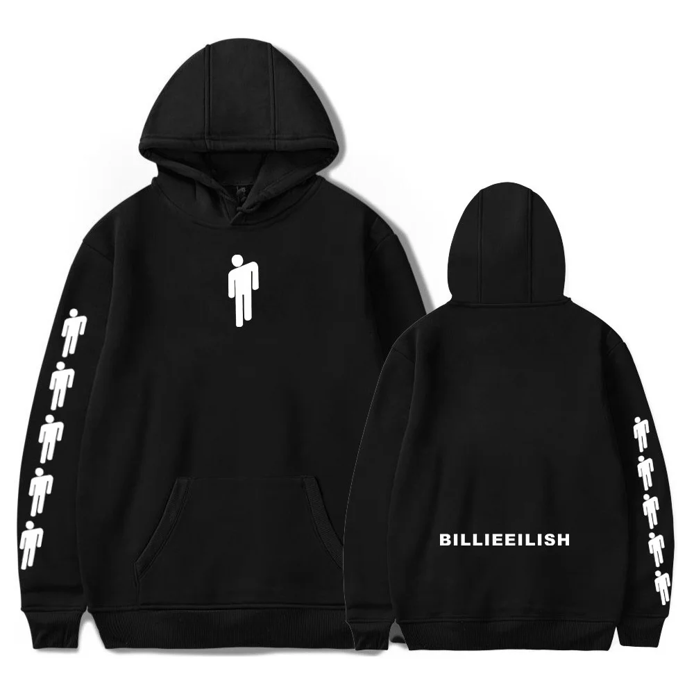 WAMNI Billie Eilish толстовки для мужчин/wo мужчин хлопок/полиэстер толстовка Весна Осень мужские/женские повседневные велосипедные толстовки - Цвет: black