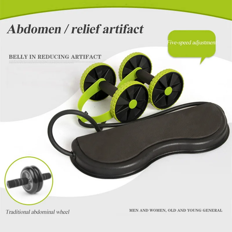 

SFIT AB Wheels Roller Stretch Elastic Abdominal Resistance Pull Rope Tool Double Roller For Abdominal Muscle Trainer Exercise