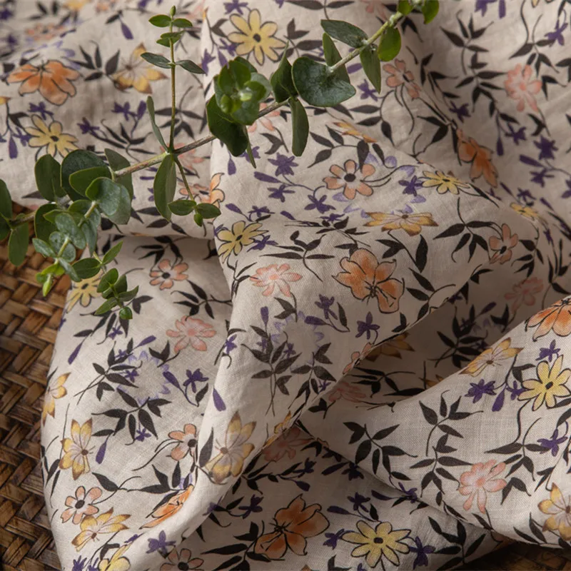 Высокое качество новая ткань рами цифровая печать tissu бренд Индивидуальные дизайнерские платья халат материал