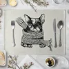 Funny Dog Pattern Placemat Dining Table Mat Drink Coasters Western Pad Linen Cup Mat 40*30cm Kitchen Accessory ► Photo 2/6