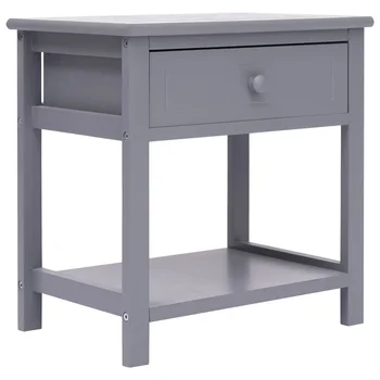 

vidaXL Nightstand Grey 40x29x42 cm Paulownia Wood