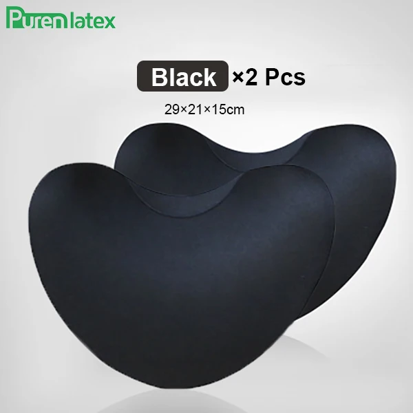 PurenLatex Автомобильная подушка с эффектом памяти, подголовник для автомобильного сиденья, дорожные подушки для шеи, Ортопедическая подушка для защиты шейного позвонка - Цвет: Black 2Pcs