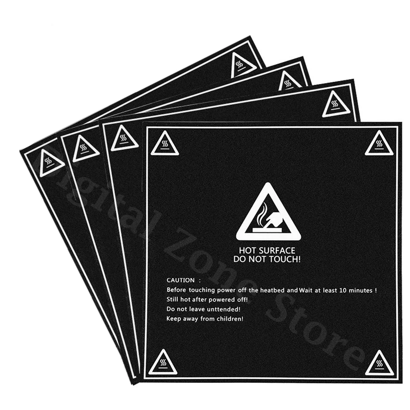 

4Pcs 3D Printer Hot Bed Building Surfaces Heated Bed Sticker Building Plate 220 x 220 mm Sticker with 3M Adhesive