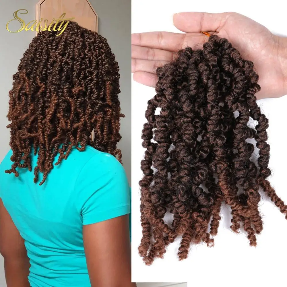 

Saisity passion twists synthetic extensions Spring Twist crotchet braiding hair ombre Bomb twist fluffy pre-looped hair