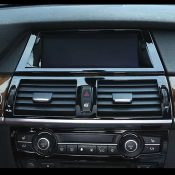 

For BMW X5 E70 X6 E71 2008-2014 stainless steel black center console air conditioning socket frame decorative cover trim