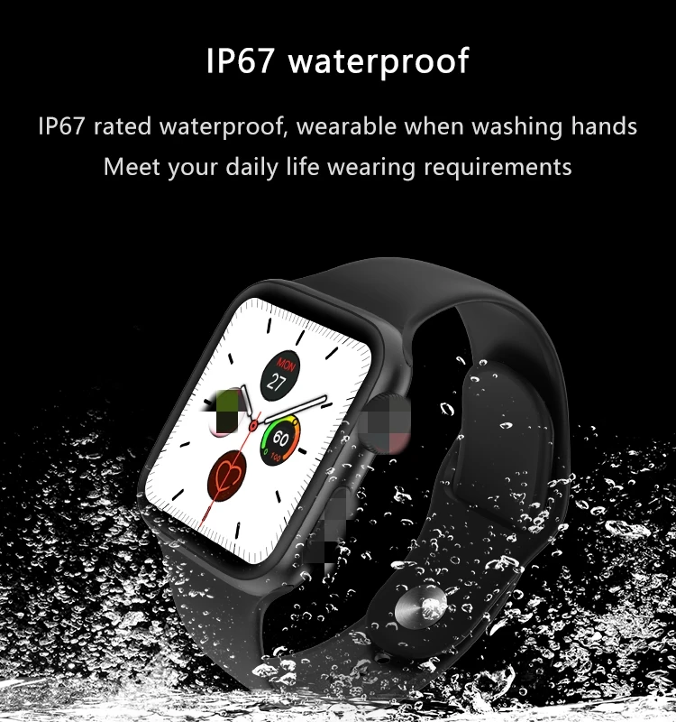 W68 Bluetooth Смарт часы 42 мм ремешок 1,54 дюймов полный сенсорный экран Smartwatch С Пульсометром артериального давления PK W34 IWO 11