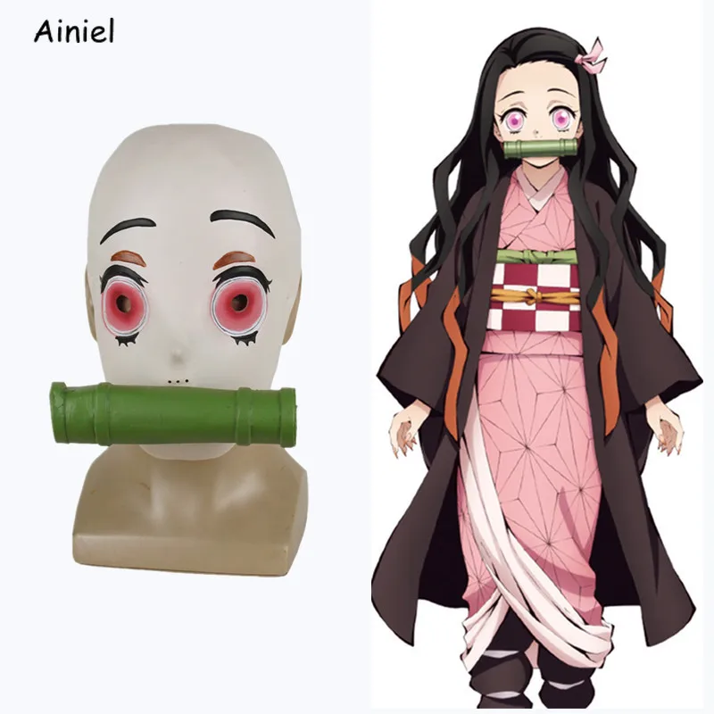 Демон убийца Косплэй маска камадо Nezuko Kimetsu без Yaiba половина уход за кожей лица