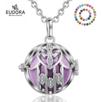 

Eudora Harmony Ball Fatima's Hand Cage Pendant Necklace Pregnancy Bola Aromatherapy Crystal CZ Locket Pendant DIY Jewelry K171