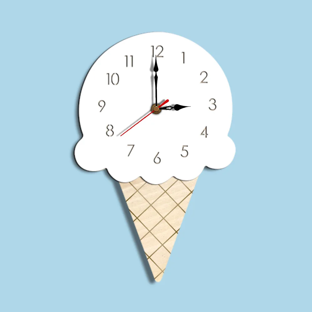 Новые продукты Горячая Распродажа домашние Мультяшные креативные настенные часы для гостиной акриловые детские часы с мороженым
