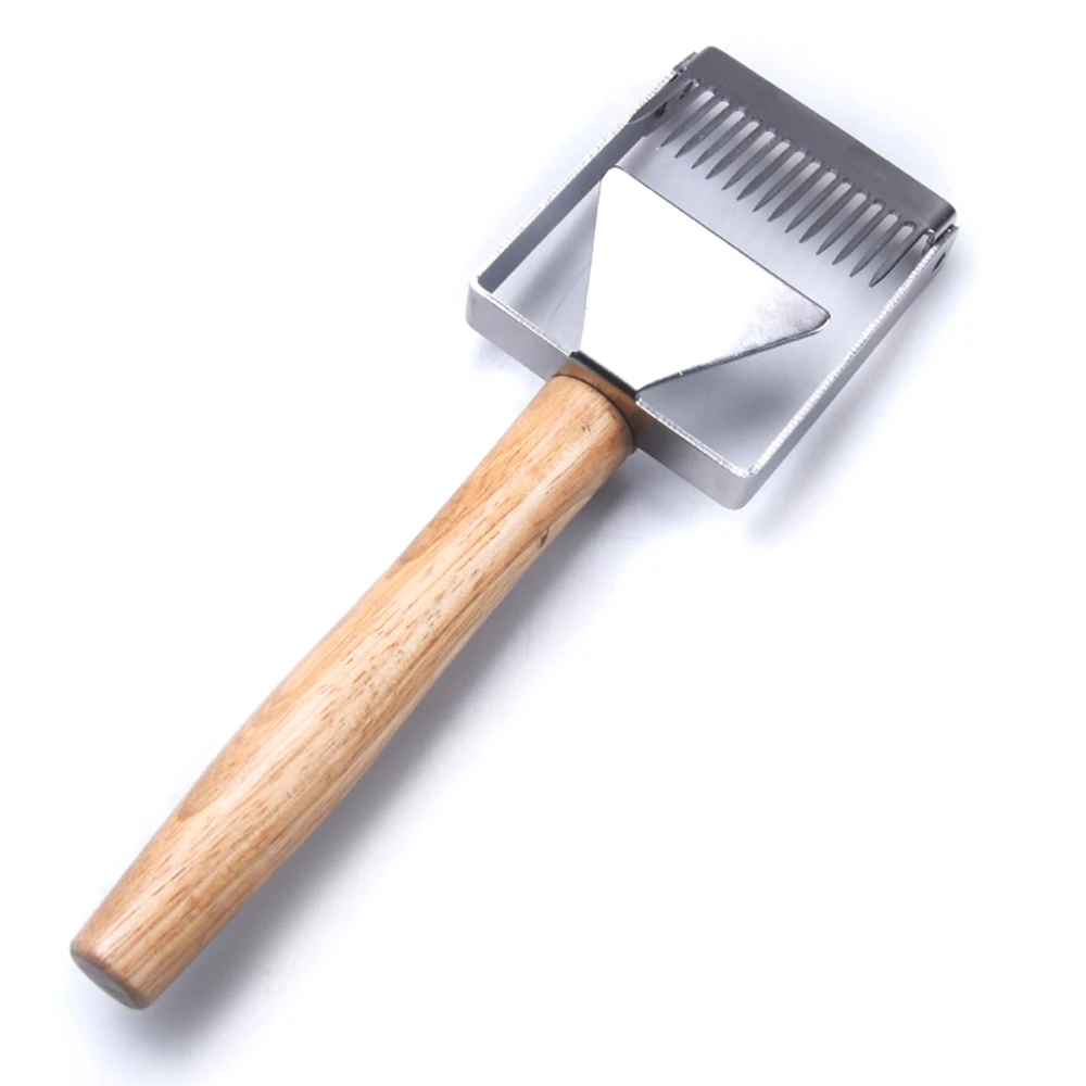 

Outdoor Tool 2-In-1 Stainless Steel Bee Hive Uncapping Honey Fork Scraper Shovel Beekeeping Apiary Cut Tool
