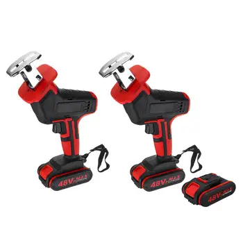 

48V Cordless Reciprocating Saw + 4 Saw Blade Metal Cutting Wood Tool Portable Woodworking Cutters With 1/2 Battery AC110V-240V