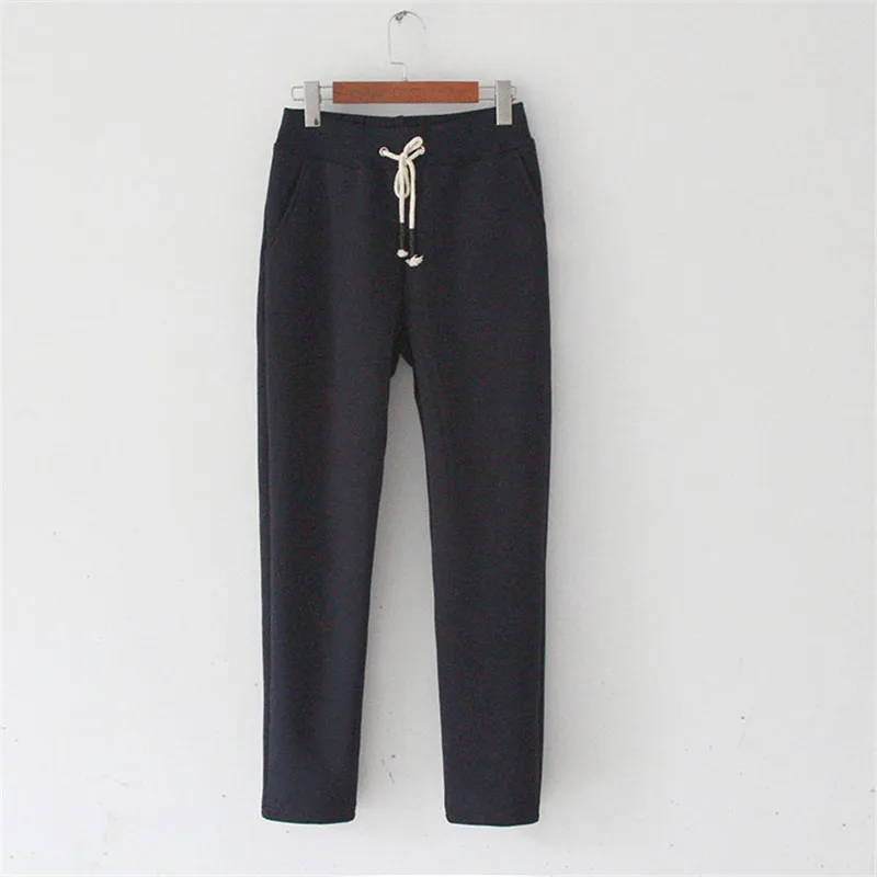 Женские зимние Бархатные спортивные штаны длинные брюки женские Pantalon Femme плюс размер 4XL утепленные овечьи шерсти хлопковые шаровары HK231
