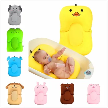 

Baby Bath Seat Support Mat Foldable Baby Bath Tub Pad & Chair Newborn Bathtub Pillow Infant Anti-Slip Soft Comfort Body Cushion