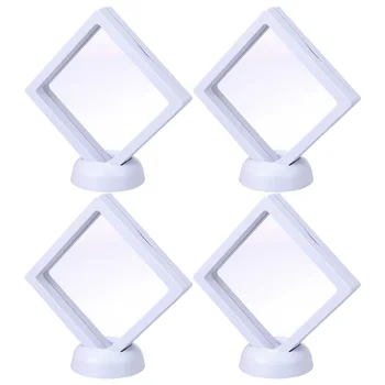 

8pcs Simple Jewelry Display Box Creative Jewelry Display Rack Jewelry Showing Case for Shop Mall - White (4pcs Display Case + 4p