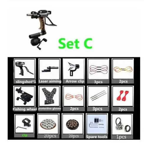 Профессиональные супер мощные рогатки для охоты, уличные рогатки, катапульты, резиновые полосы, стрелы, рогатки для стрельбы - Цвет: Set C Gold