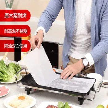 

500pcs/lot Rectangular Double Sided BBQ Barbecue Tray Oil-Proof Oil-Absorbing Papers Baking Tool