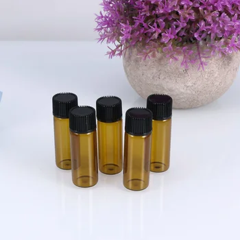 

12Pcs 5ml Transparent Clear Small Glass Bottles Screw Cap Vials Brown Sample Bottle Containers