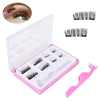 

4 pairs natural false eyelashes 15-25mm 3D fake lashes makeup kit Magnetic extension Handmade Wispy Fluffy box false eyelashes