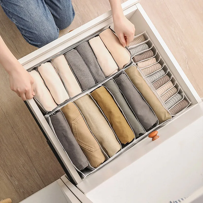 Jeans Storage Box With Compartments Socks Clothes Underpants Organizer