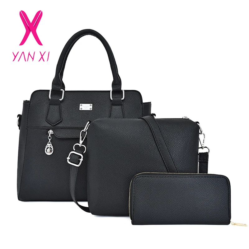 

YANXI 3 Pcs/set Composite Bags Women Handbags Large Crossbody Tote Bag for Ladies Women Leather Shoulder Bag Female Purse Sac