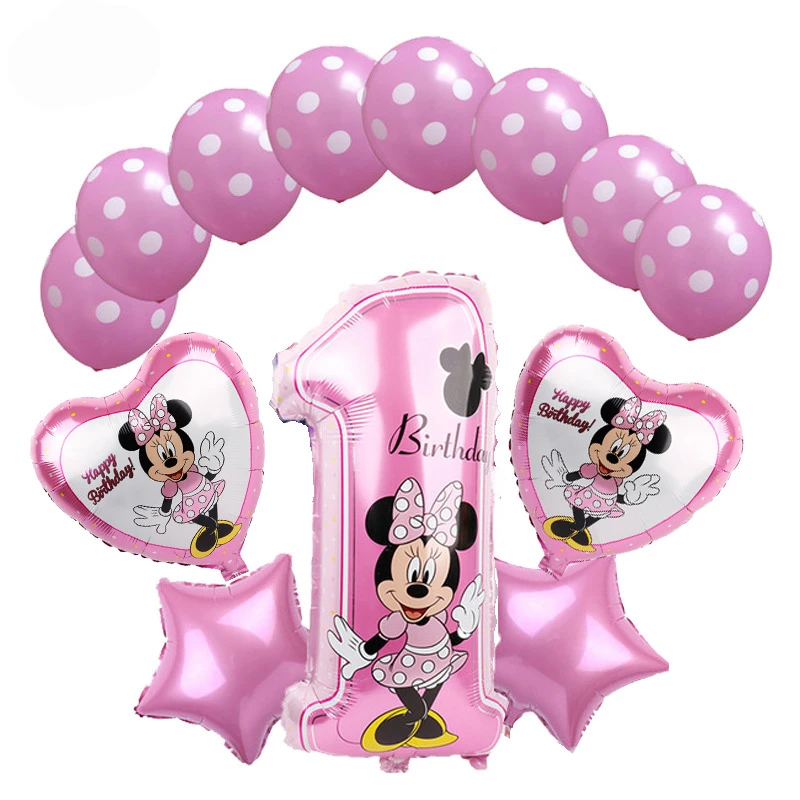 formar tenaz nieve Disney Decoración de primer cumpleaños de Minnie Mouse para niña, decoración  de fiesta de recuerdo, bricolaje, globo de cumpleaños, regalos de baby  shower|Globos y accesorios| - AliExpress